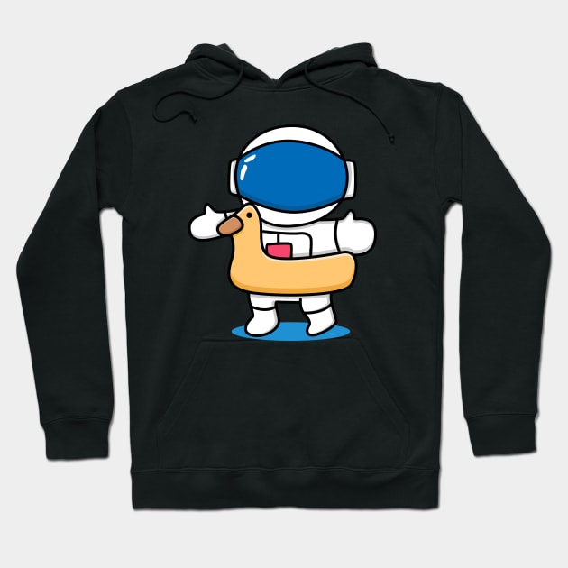 astronaut with swimming duck tires Hoodie by BarnawiMT